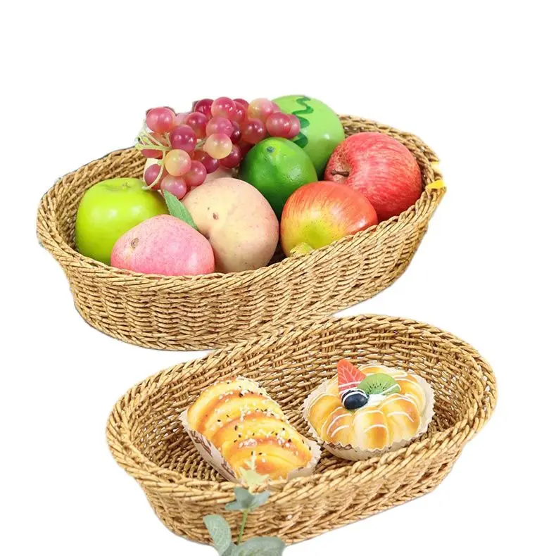 

CAMIGEL Woven Basket for Storage Handwoven Fruit Snack Bread Basket