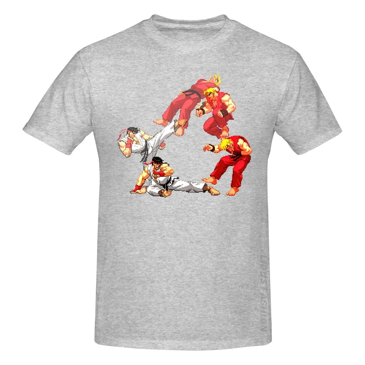 

Japan Game Street Fighter II Mortal Kombat Ryu And Ken Fighting T Shirt Clothing Graphics Tshirt Short Sleeve T-shirt Tee