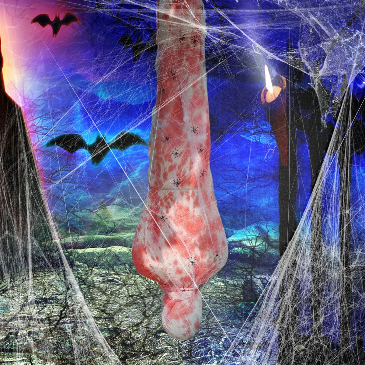 

Подвесной труп на Хэллоуин 59 дюймов, реквизит для Хэллоуина «мертвая жертва», надувные подвесные трупы, покрытые пространством, страшные тр...