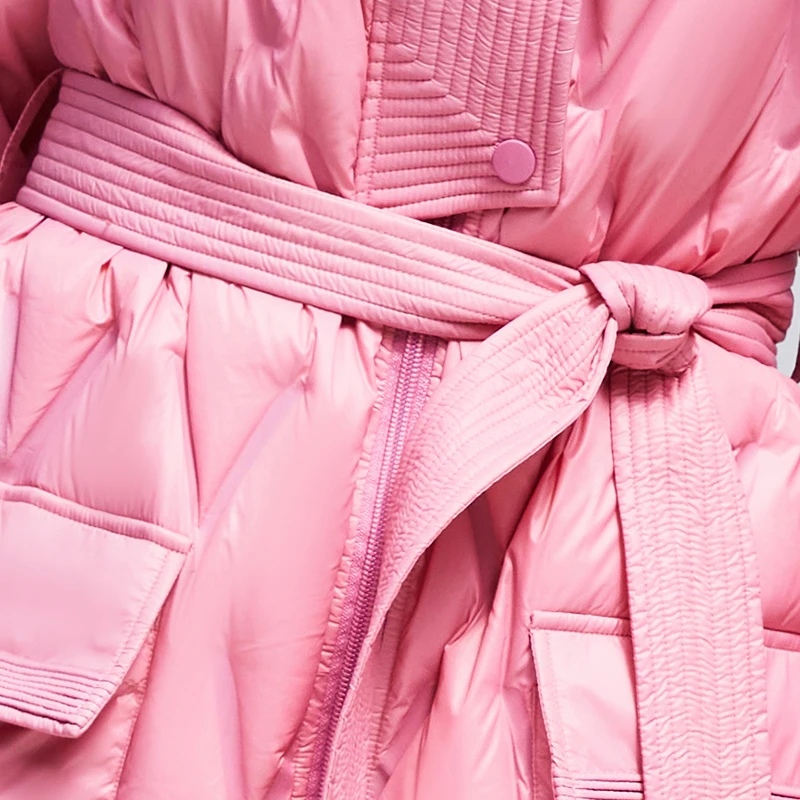 JAZZEVAR Ultra Light White Eiderdown Women's Down Jacket New Winter 2022 Stand-up Collar Ringer Warm Coat