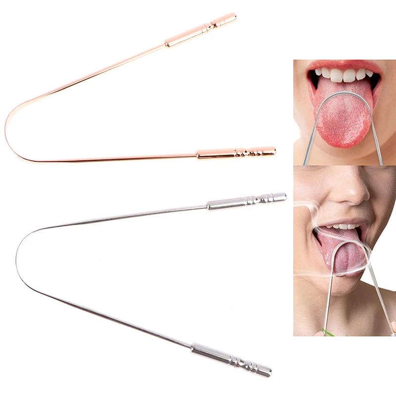 

Скребок для языка из нержавеющей стали, металлическая зубная щетка с чистящим покрытием для свежего дыхания, скребок для гигиены полости рт...