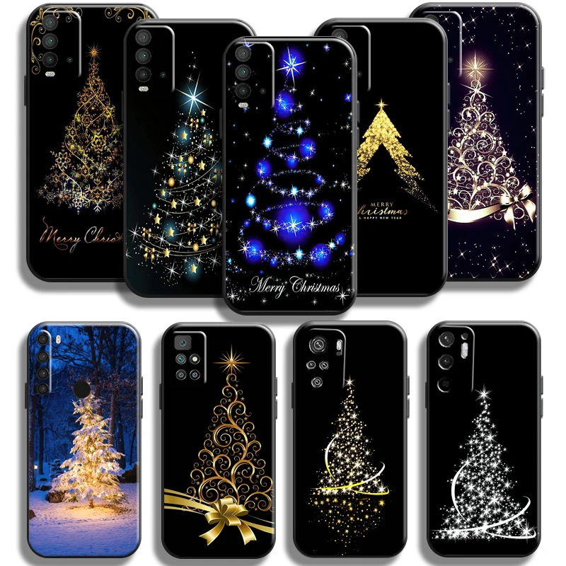 

Merry Christmas Tree Deer Phone Case For Xiaomi Poco X3 PRO NFC X3 GT POCO M3 M3 Pro 5G F3 GT Soft Black Coque Liquid Silicon