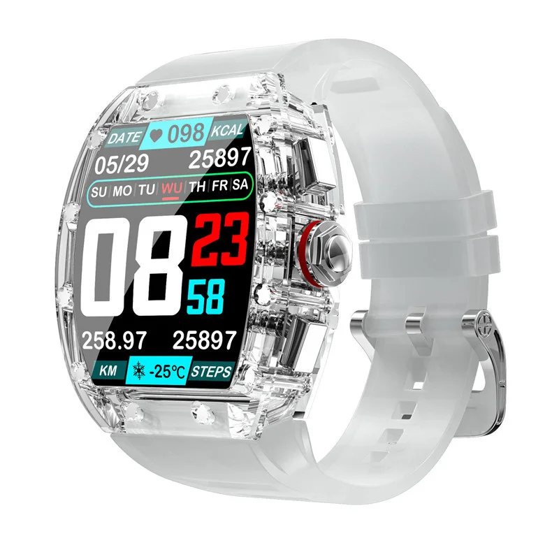 

New NFC Smart Watch YD5 Hyaline Shell Women Heart Rate Monitoring Sports Fitness Tracker Fashion Men Waterproof Watch For Xiaomi