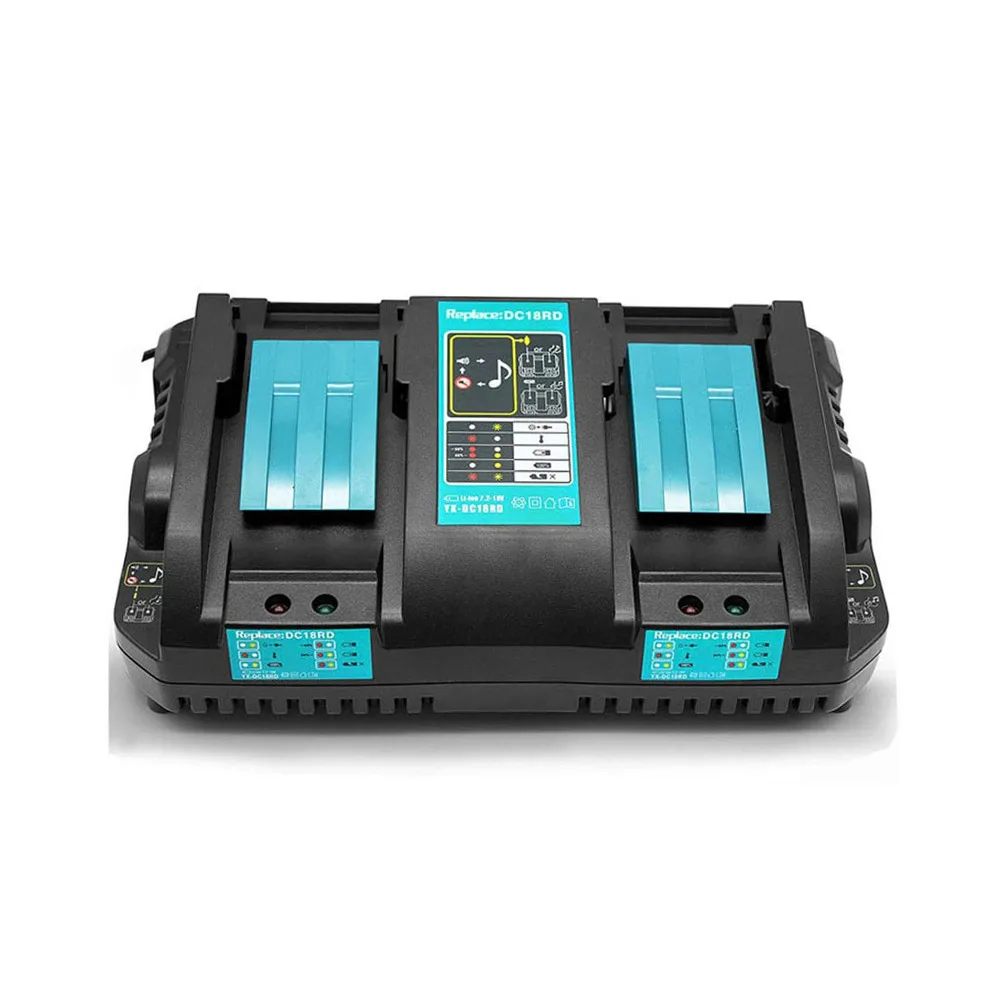 Для Makita зарядный ток 14,4 в 18 в BL1830 BL1815 Bl1430 BL1420 DC18RC DC18RD DC18RA Электроинструмент 4A двойное зарядное устройство