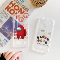 among us phone case for xiaomi 11 10t 9t note 10 pro lite redmi k20 pro 7 7a 8 9 9a redmi note 8 pro t note11 transparent cover