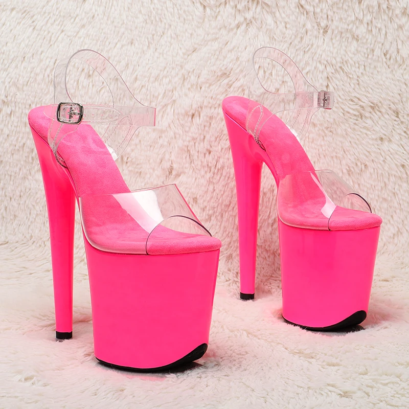 Leecabe 8Inch/20cm  PVC Upper   Platform Sandals  party High Heels Shoes Pole Dancing Shoes