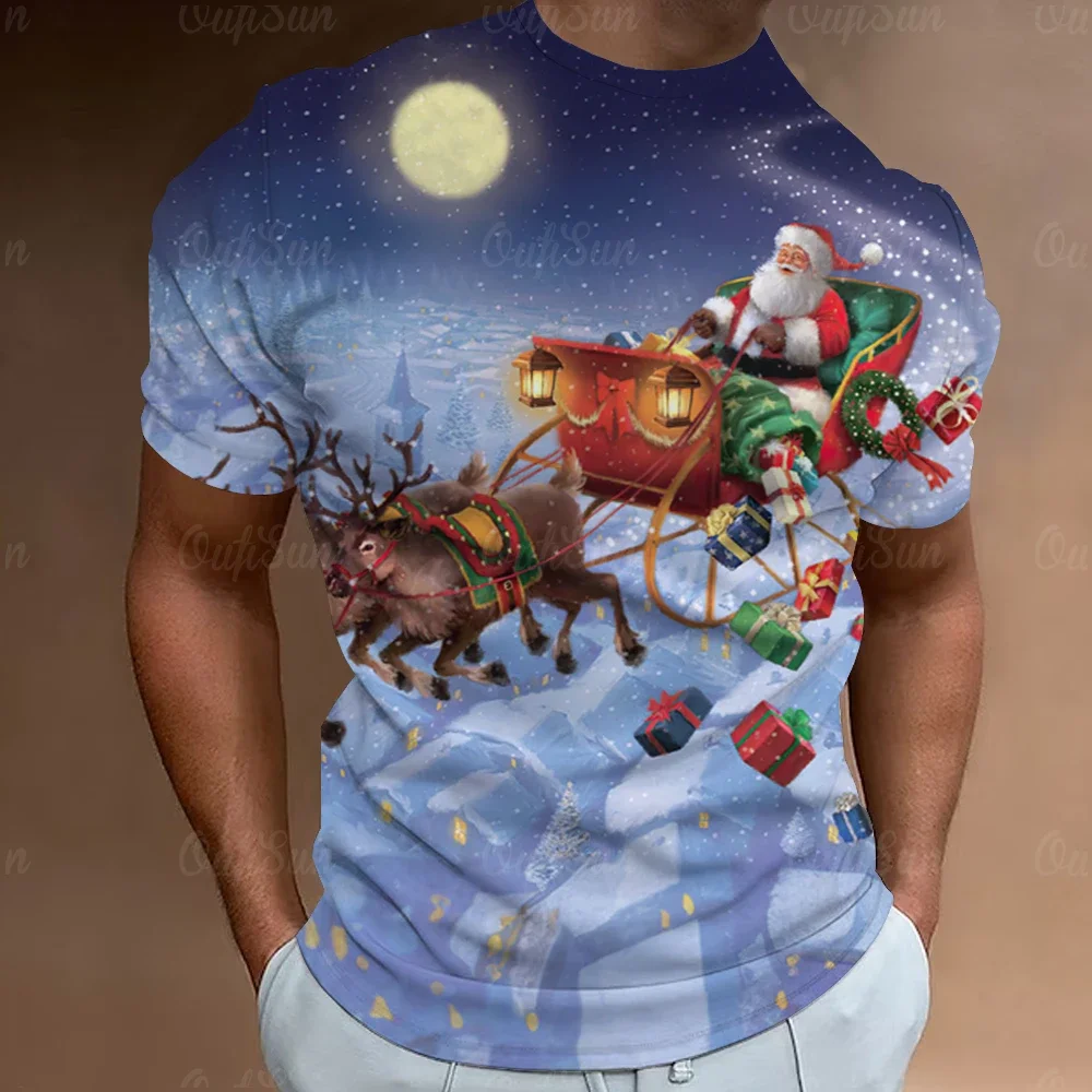 

Рождественская футболка для мужчин, 3D Футболка с принтом Санты, топ с коротким рукавом, семейная женская футболка большого размера, Рождественская футболка, мужская одежда унисекс