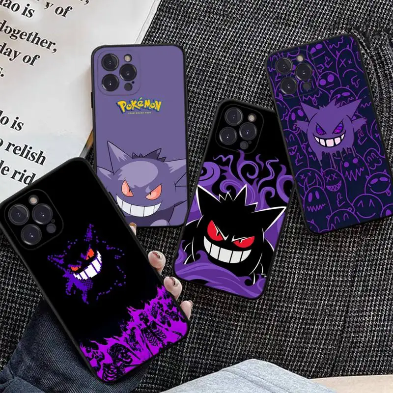 

MINISO Pokemon Gengar Phone Case Silicone Soft for iphone 14 13 12 11 Pro Mini XS MAX 8 7 6 Plus X XS XR Cover