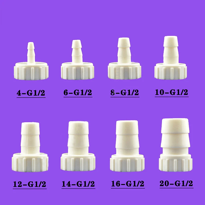 

5Pcs G1/2 Female Thread 4~20mm Irrigation Water Pipe Joint Aquarium Water Air Pump Fitting Irrigation System Water Pipe