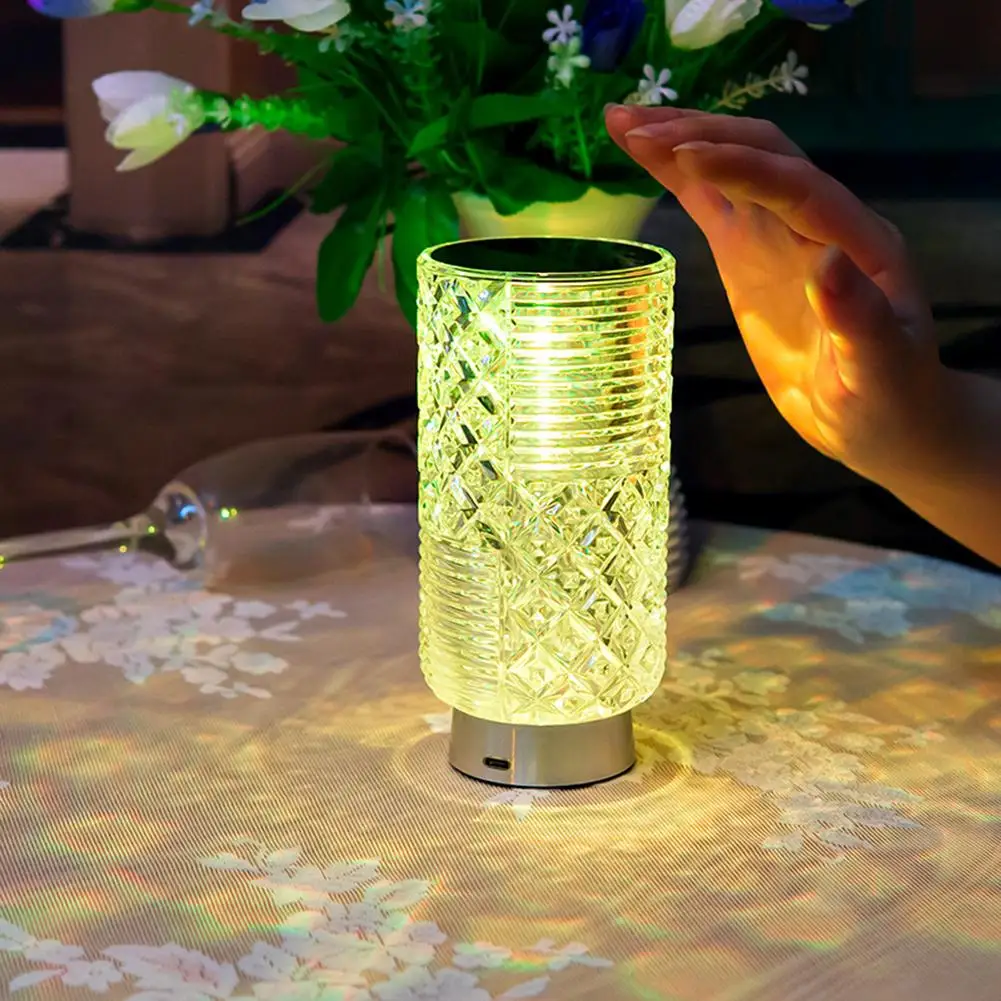 

Романтическая Хрустальная настольная лампа с Usb-зарядкой, сенсорный современный ночсветильник для спальни, гостиной, украшение