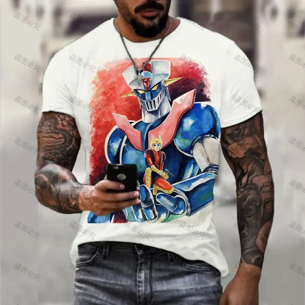 

Men's Clothing Hip Hop Mazinger Z T-shirt High Quality HD Print Short Sleeve Harajuku Couple Y2k Crew Neck Streetwear Leisure