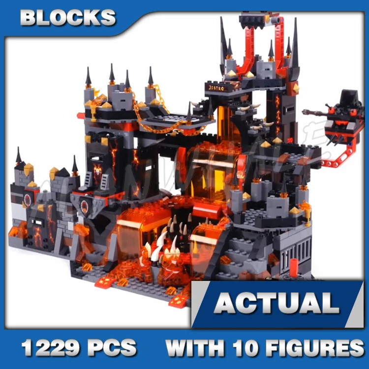 Nexoes Knights Fortrex Headquarters Knighton Rolling Castle Jestro Volcano Lair Hover Horse 10490 строительные блоки