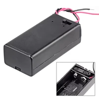 1pcs 9v case clip 9v volt pp3 box dc case with wire lead onoff switch cover for 6f22 9v batteries