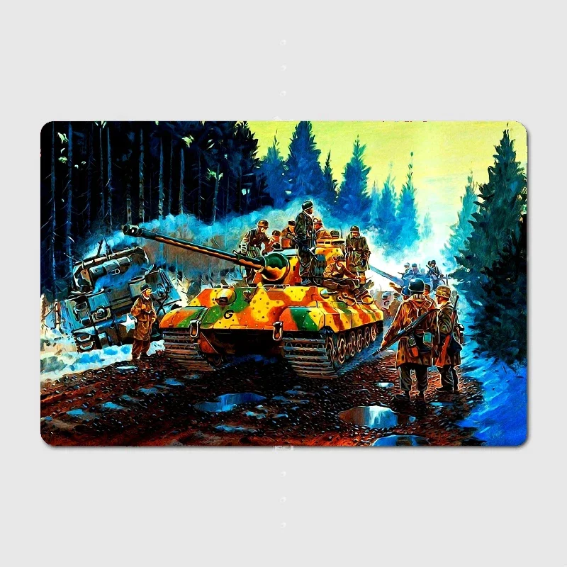 Металлический плакат-знак танки в войне декор для гаража гостиной кинотеатра