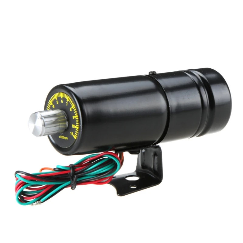 Car Gauge Adjustable 1000-11000 RPM Tacho Shift Light Tachometer Red LED Aluminum Black Shell Surface |