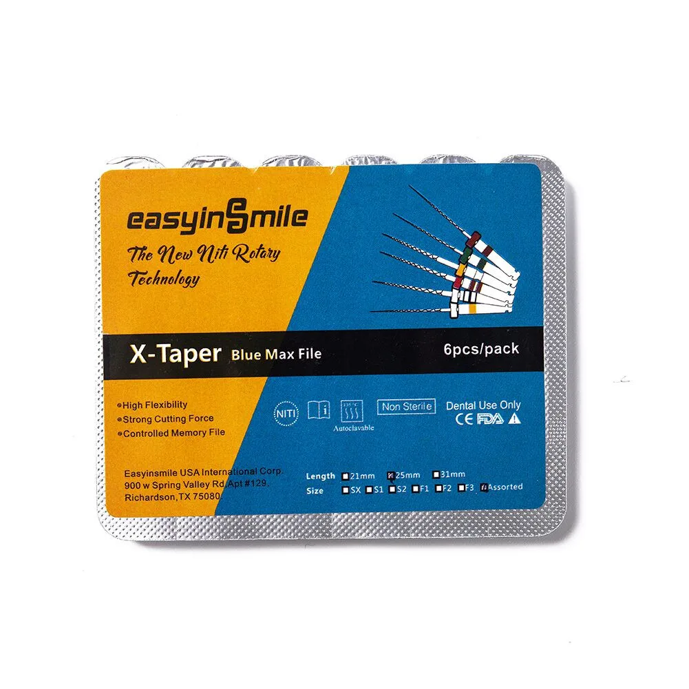 10Packs Easyinsmile Внутренний напильник NITI зуб вращающийся насадка SX - F3 25MM X Pro Синий