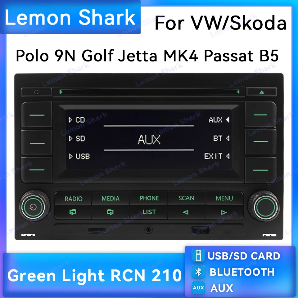 Автомобильная Bluetooth-магнитола RCN210 с USB-проигрывателем для VW Golf 4 Jetta Passat B6 Polo 9N