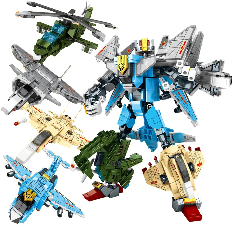 839 шт., 4 в 1, Детский конструктор «летательные аппараты»