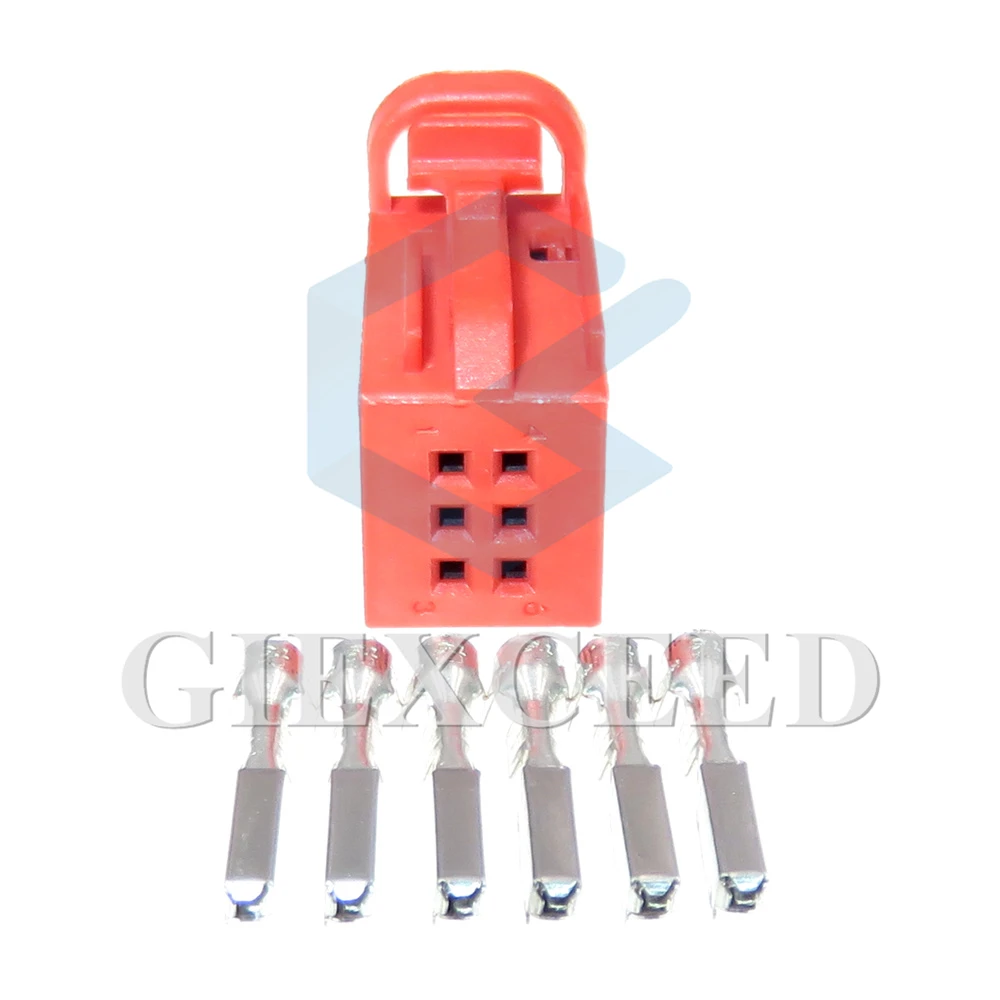 

2 комплекта 6-контактный автомобильный разъем для сигнализации давления в шинах 1534121-3 4D0971636B красный негерметичный жгут проводов AC гнездо в сборке