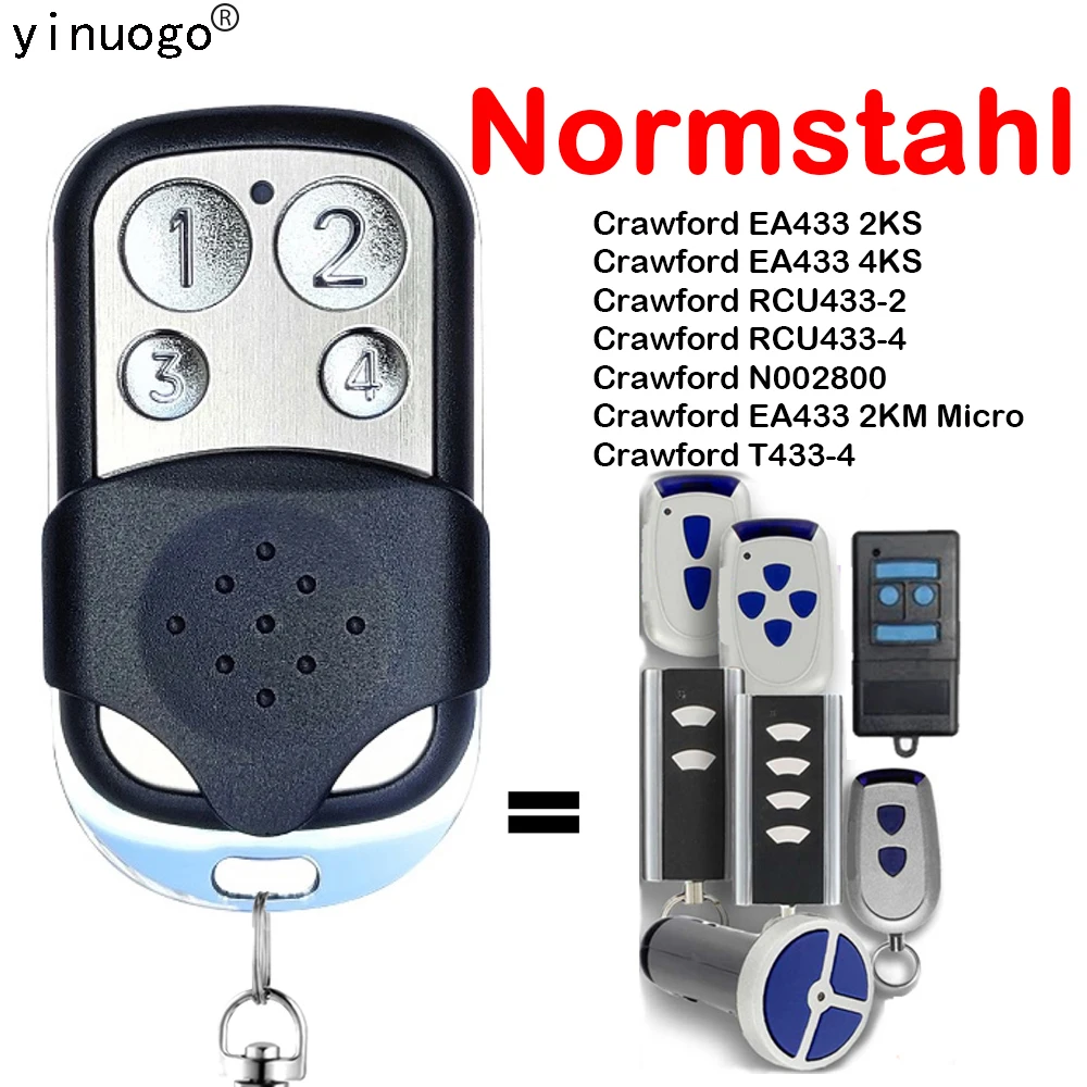 

Normstahl Crawford EA433 2KS 4KS 2KM Micro RCU433-2 4 N002800 T433-4 Garage Remote Control Door Opener Duplicator Key 433.92mhz