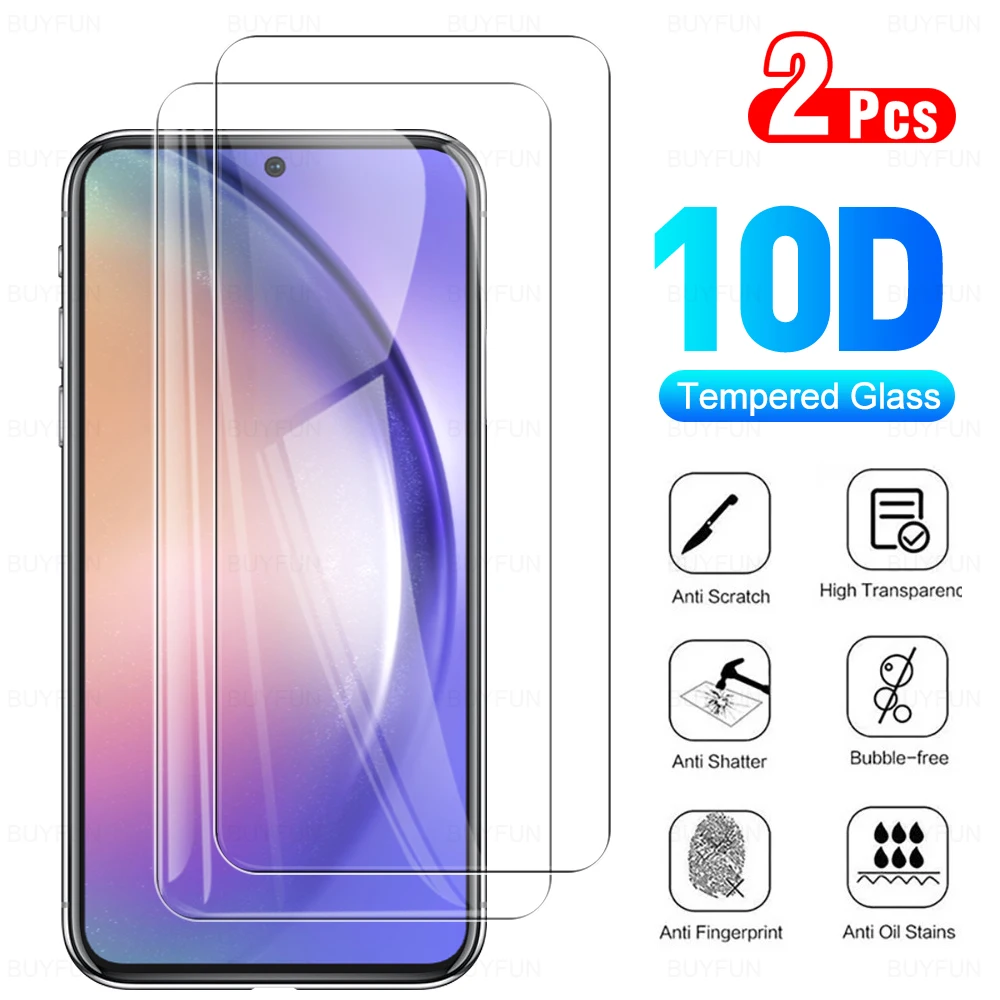 

2 шт., 10D Защитное стекло для экрана Samsung Galaxy A54 A34 5G A24 4G