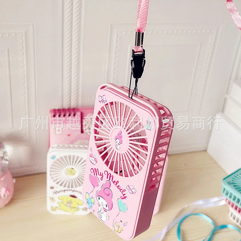 

Портативный Usb-вентилятор Sanrio Melody Kuromi, Настольный Электрический трехскоростной мини-вентилятор с возможностью зарядки
