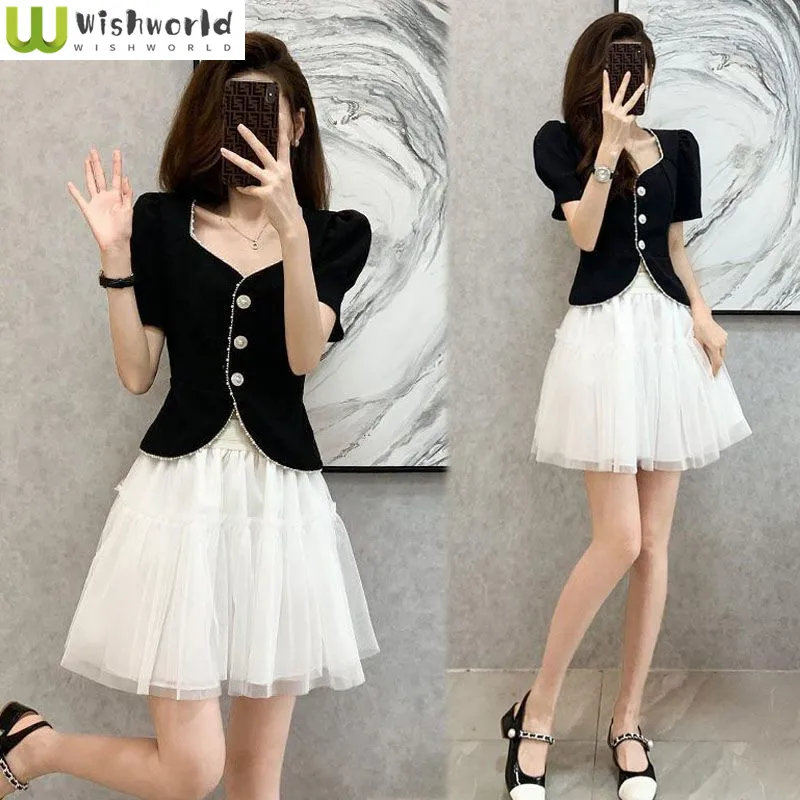 Элитный модный Женский Летний Новый короткий топ во французском стиле 2023