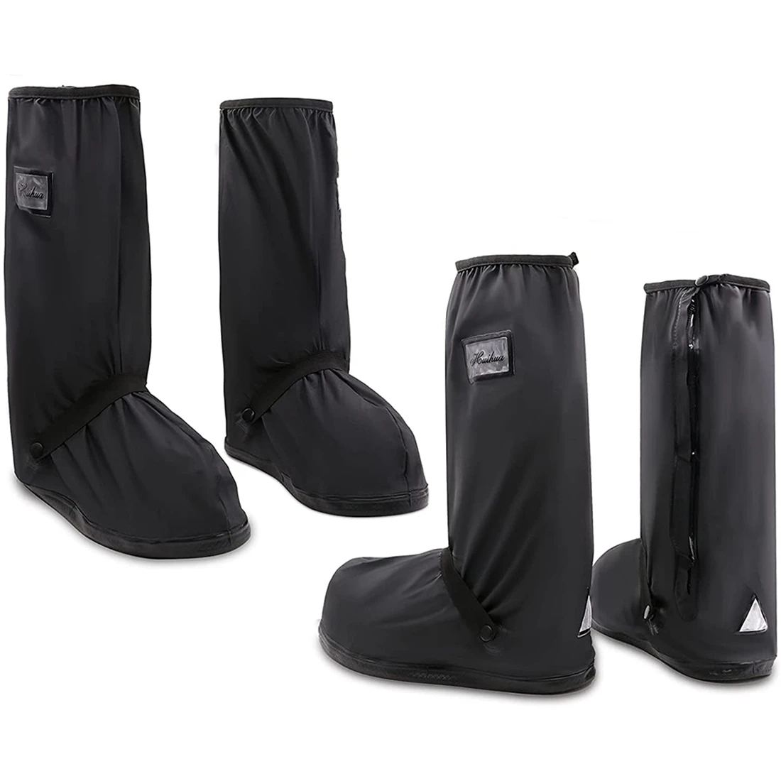 

2 Pair Black Waterproof Shoes Covers, Motorcycle Rain Gear for Men, Anti- Snow Rain Boot Covers with Reflector,XXL Size