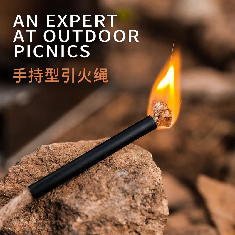 

35cm of outdoor camping picnic barbecue supplies igniter igniter rope beeswax hemp rope fire tools, survival equipment