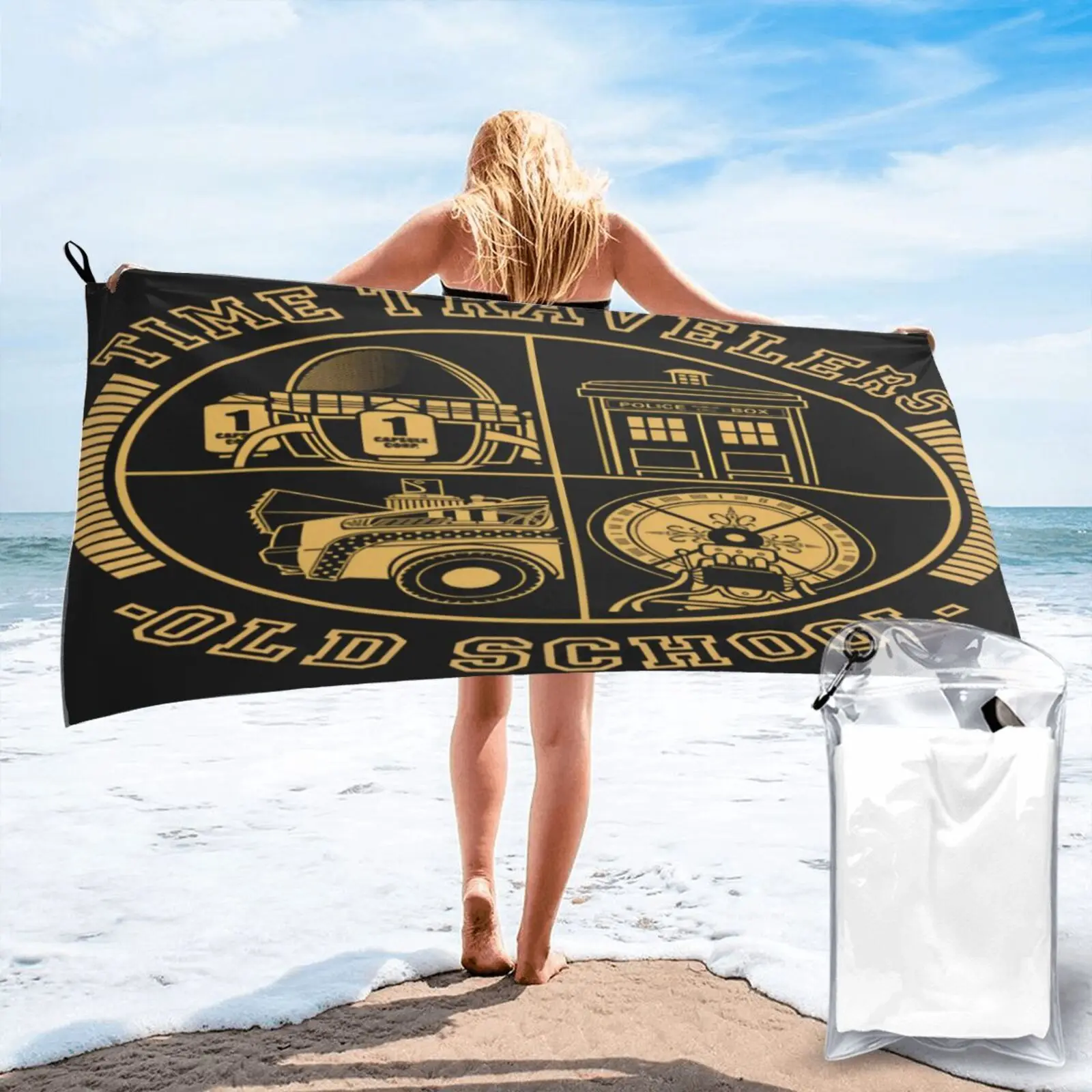 

Back To The Future Time Travelers Beach Towel For The Beach Large Beach Towel Bathrobe Woman Beach Bathrobe Female Strandlaken