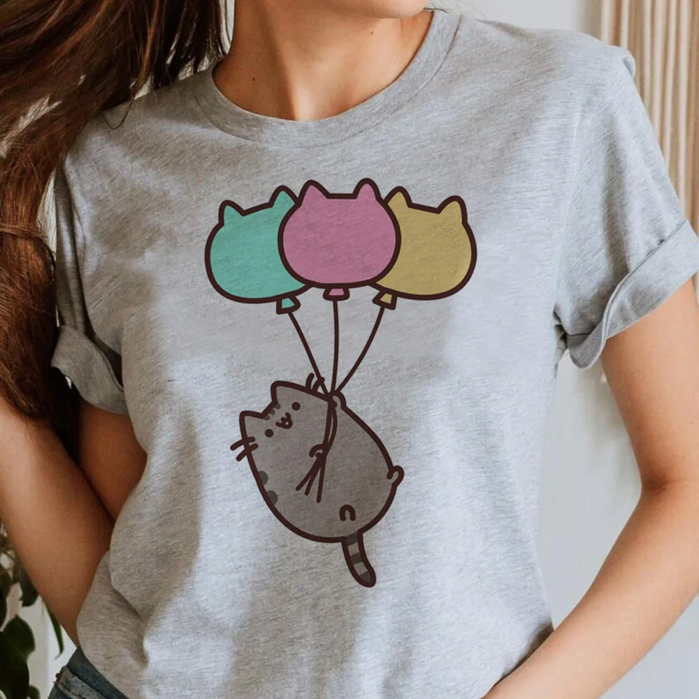 Фото Футболка Pusheen женская с графикой гранж 80-х годов пастель Харадзюку классическая футболка ретро хип-хоп 80-х годов каваи №3