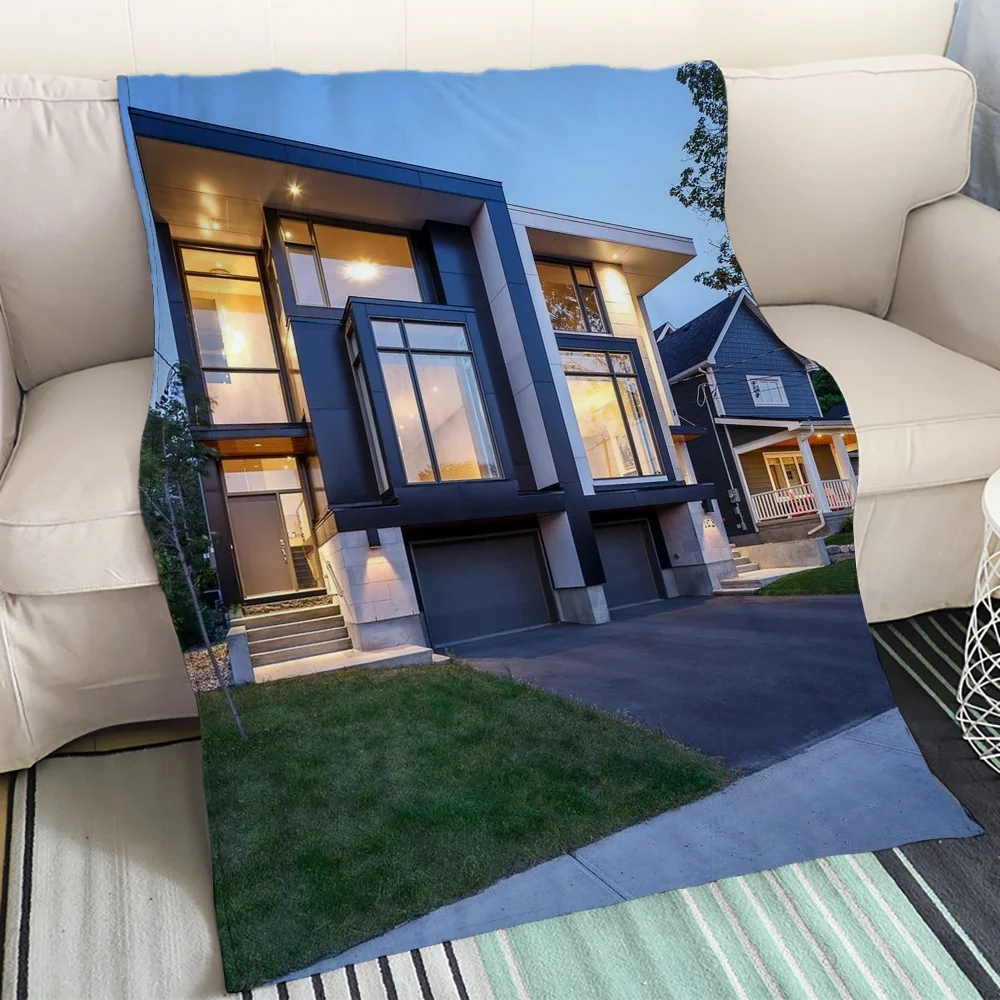 Роскошное двухуровневое флисовое одеяло с принтом для взрослых и детей