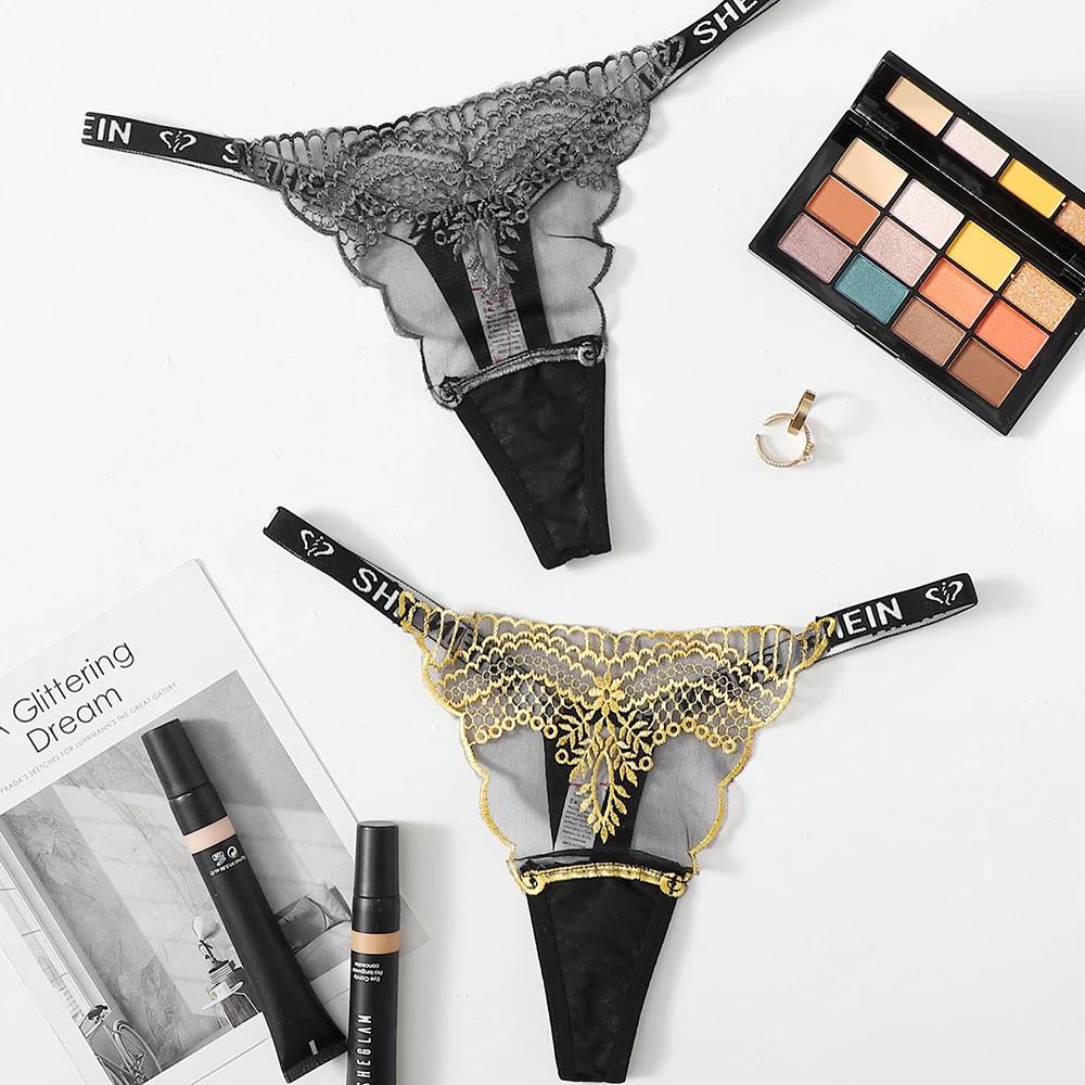 Сексуальные трусики-танга с принтом и низкой посадкой прозрачные трусики