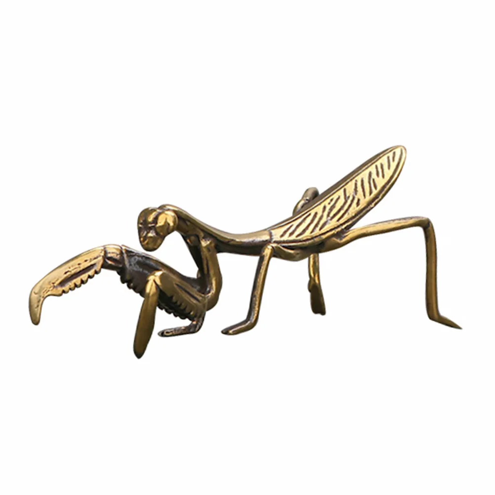 

Brass Figurine Statue Decor Insect Ornament Sculpture Prayingdesktop Garden Figure Animaldecoration Grasshopper Toy Table Craft