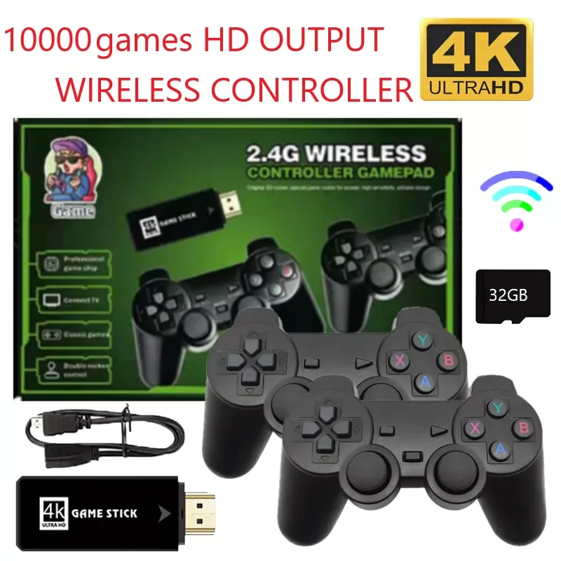 

Game Console 32G Stick Lite 4K Built-in 10000 Games Retro Games Console Wireless Controller For GBA Xmas Gift Dropshipping