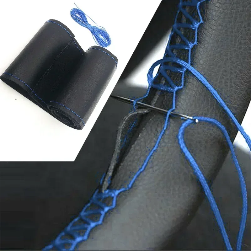 

Мягкие кожаные чехлы на руль «сделай сам», универсальная оплетка, автомобильный руль с игольной нитью, сделай сам, ручное шитье, подарок, рулевое колесо