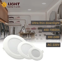 1 10 pcs led downlight 220v ceiling light 6w 10w 14w recessed down light round led panel light 17w 20w spotlight indoor lighting