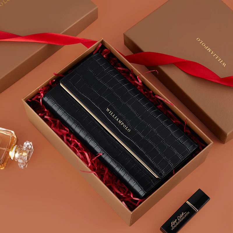 Длинный кошелек многофункциональный кожаный для женщин Модный ручной большой