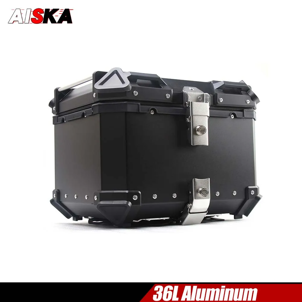 

36L Capacity Top Rear Luggage Tail Box Waterproof Helmet Storage Tail Box For Motorcycle Universal Aluminum Alloy Lock Trunk