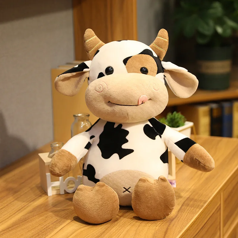 

Симпатичная плюшевая игрушка в виде крупного рогатого скота, 30-65 см, милая мягкая игрушка-Зверюшка в виде молочной коровы, кукольная Подушка для детей, девочек, милая детская игрушка