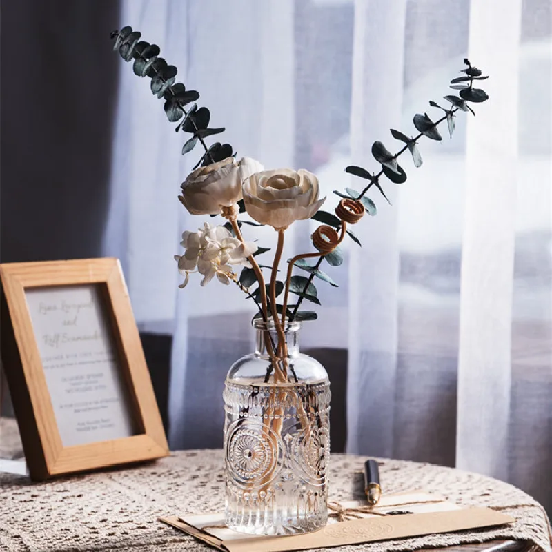 

200 мл семейный набор из волнистых ротанговых палочек, сушеных цветов, натурального эфирного масла и резных домашних ароматических бутылоче...