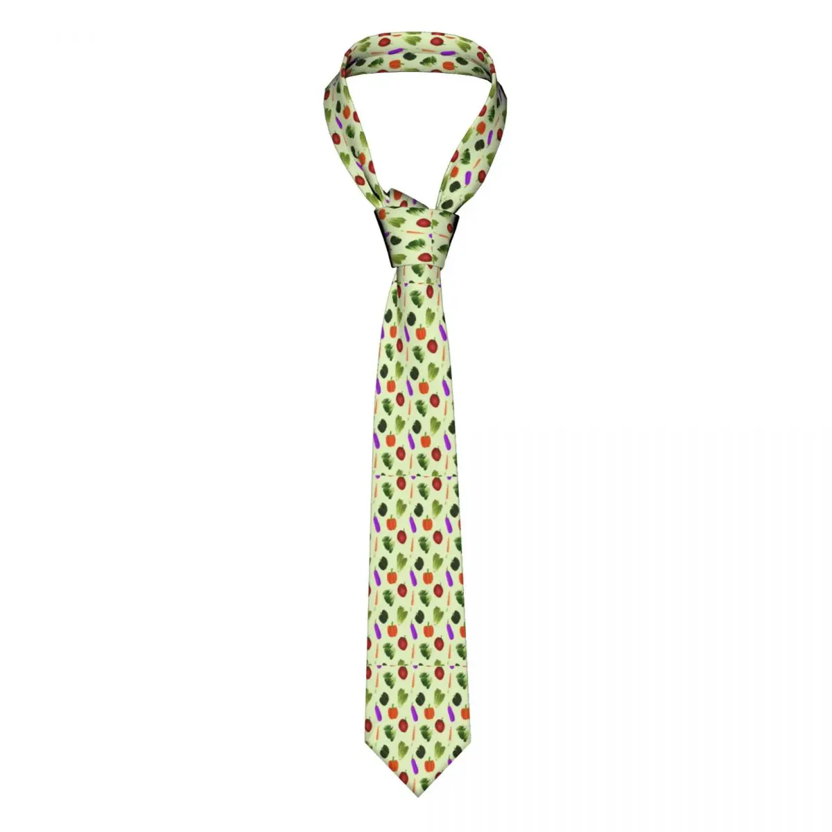 

World Vegetarian Day Tie Vegetables Print Polyester Silk Printed Neck Ties Accessories Wedding For Men Shirt Cravat