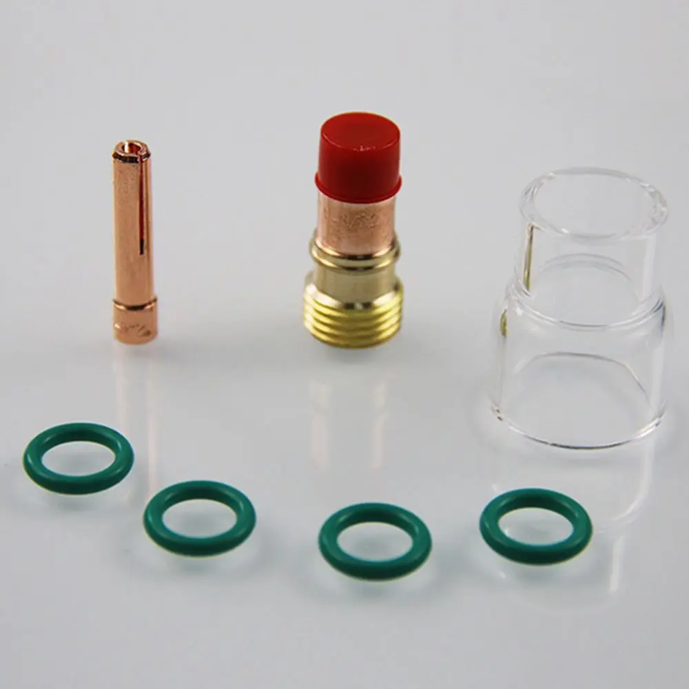 

Universal Welding Accessories Tools Welding Gun Tig Welding Torch Stubby Collets Body #12 Pyrex Glass Cup Kit Gas Lens