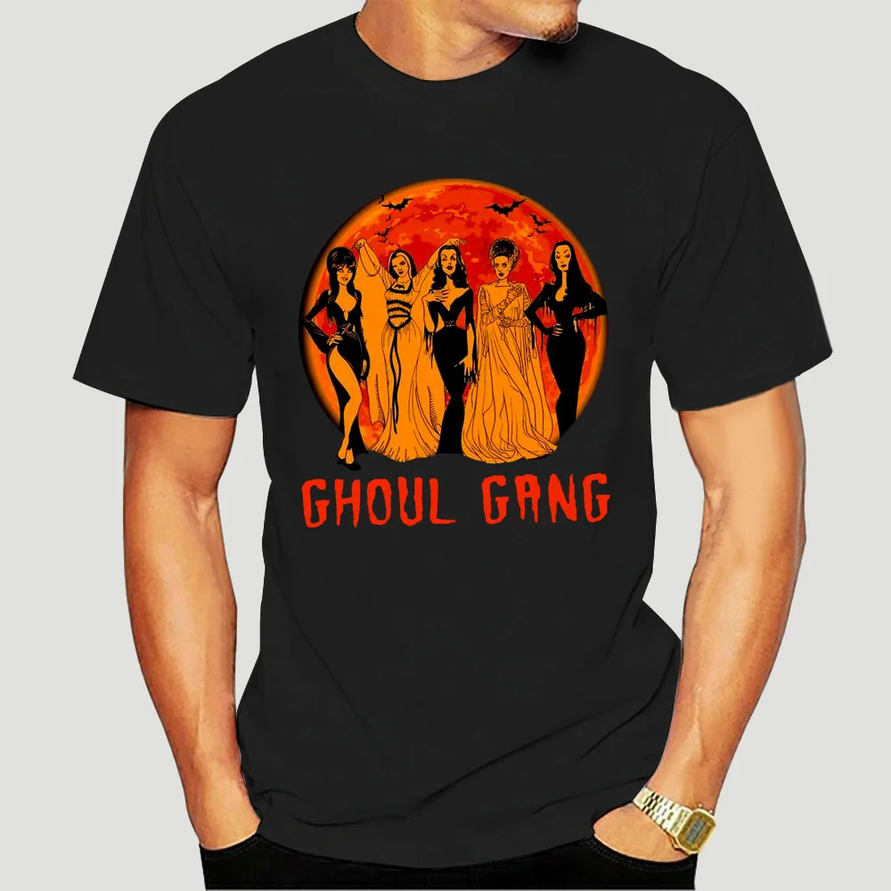

Мужская забавная футболка модная футболка Ghoul Gang Frankenstein Lily Munster Elvira And Morticia adдамс Хэллоуин Женская