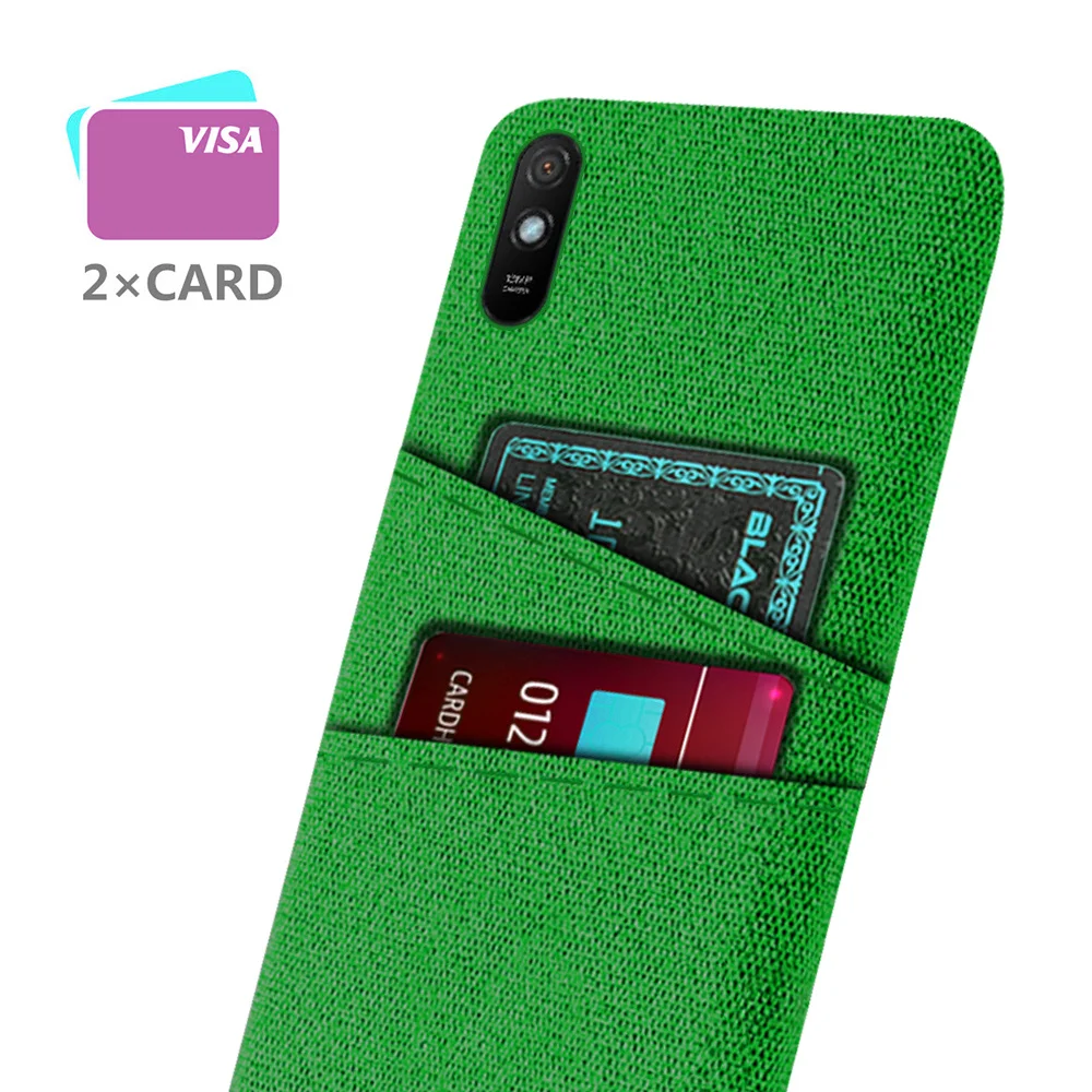 

Case For Xiaomi Redmi 9A Luxury Dual Card Fabrics Texture Soft Back Cover For Xiomi Xiaomi Redmi 9A 9 A A9 Redmi9A Case 6.53"