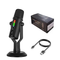 usb condenser microphone professional for gaming recording streaming studio youtube video on pc and mac with rgb light mikrofo