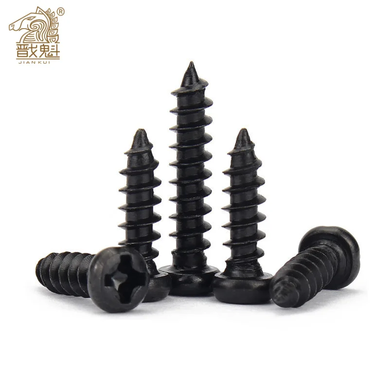 

50/100/200/500 pieces M1 m1.2 m1.4 M1.7 m2.6 M3.5 Black Flat Steel Cross recessed flat head tapping screw