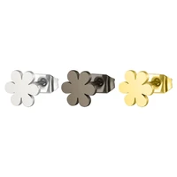 toocnipa 2022 fashion titanium stainless steel flower stud earrings simple elegant six flower anti allergy factory wholesale