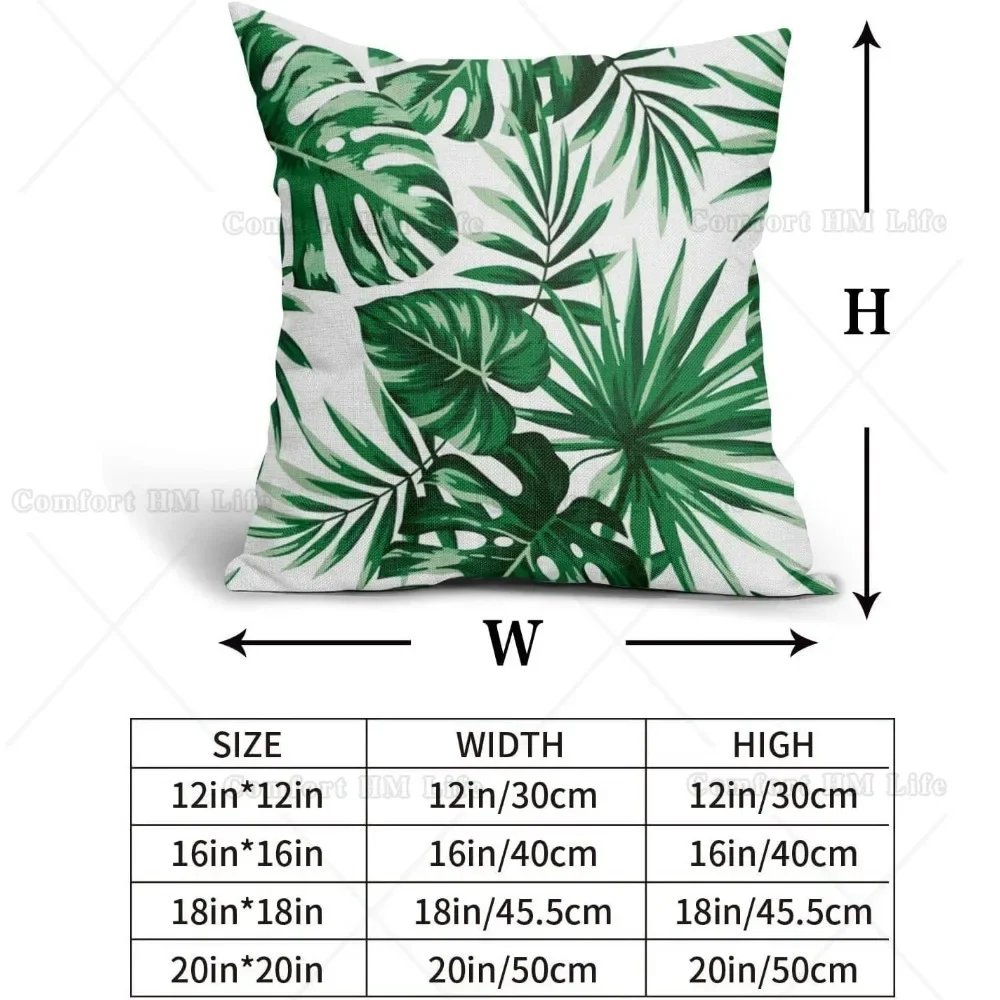 Набор Чехлов На Подушки С Тропическими Пальмовыми Листьями