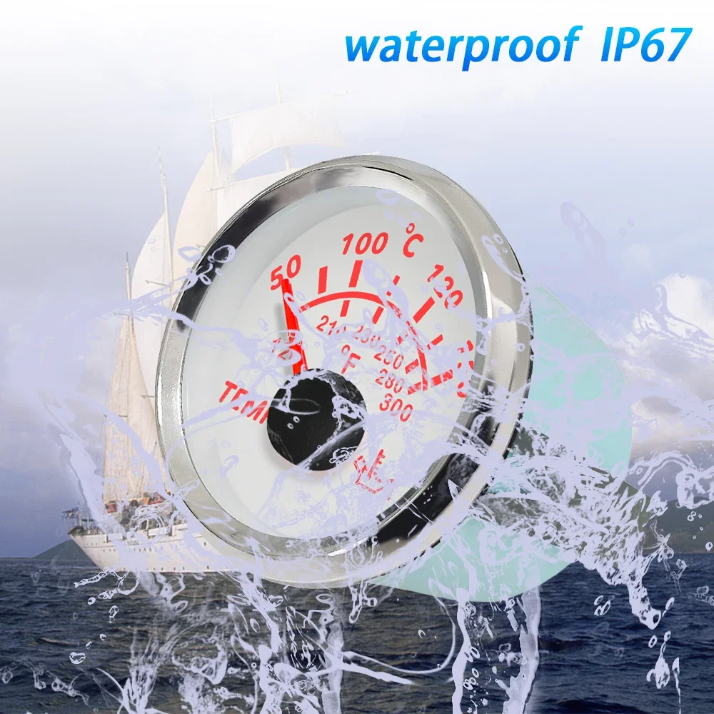 Популярный водонепроницаемый измеритель температуры масла 52 мм 50-150 ℃ с красной